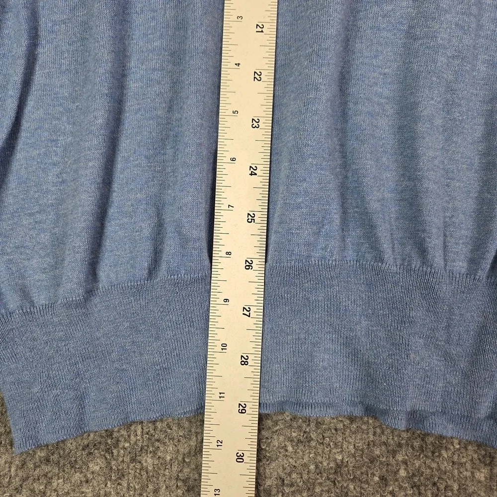 POLO Ralph Lauren Mens Blue Sweater Yellow Pony XXL V Neck 100% Pima Cotton